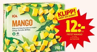 ICA Kvantum Fryst mango erbjuda