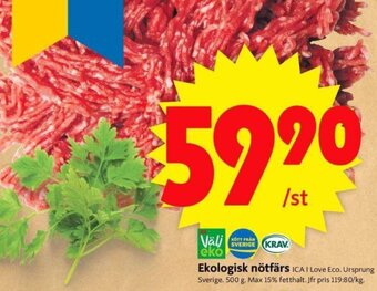 ICA Supermarket Ekologisk nötfärs erbjuda