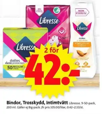 ICA Supermarket Bindor, trosskydd, intimtvätt erbjuda