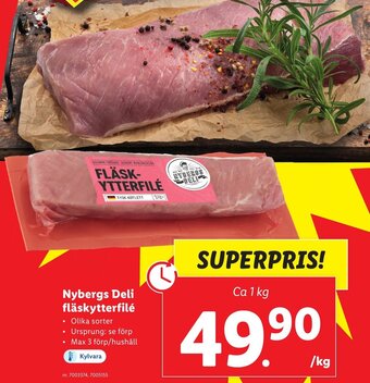 Lidl Nybergs deli fläskytterfilé erbjuda