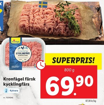 Lidl Kronfågel färsk kycklingfärs erbjuda