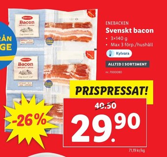 Lidl Svenskt bacon erbjuda