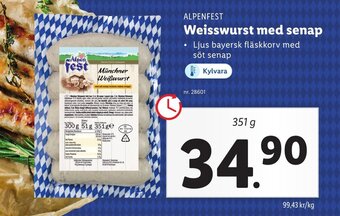 Lidl Weisswurst med senap erbjuda