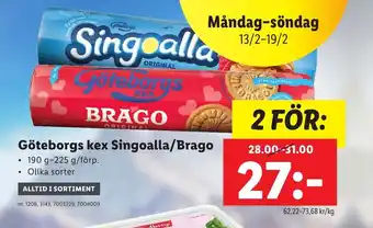 Lidl Göteborgs kex singoalla/brago erbjuda