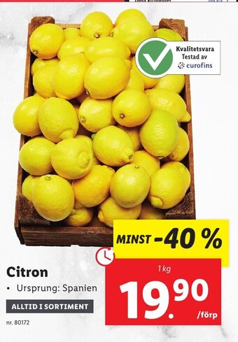 Lidl Citron erbjuda