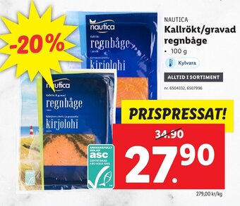 Lidl Kallrökt/gravad regnbåge erbjuda