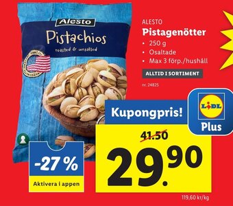 Lidl Alesto Pistagenötter erbjuda
