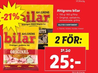 Lidl Ahlgrens Bilar erbjuda