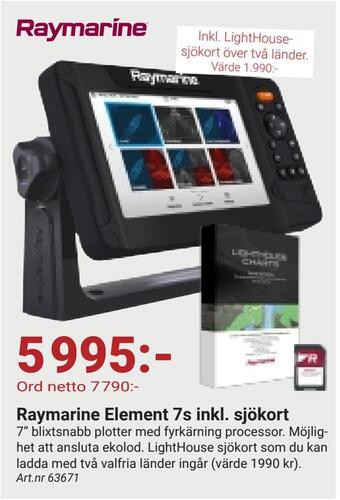 Erlandsons Brygga Raymarine element 7s inkl. sjökort erbjuda