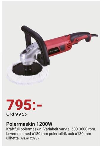 Erlandsons Brygga Polermaskin 1200w erbjuda