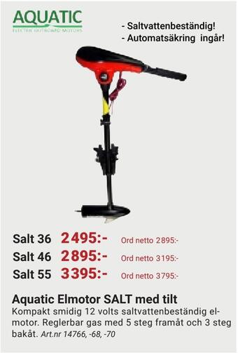 Erlandsons Brygga Aquatic elmotor salt med tilt erbjuda
