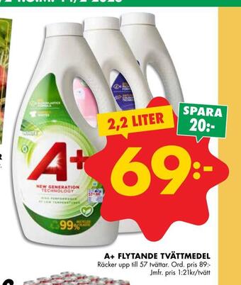 ÖoB A+ flytande tvättmedel erbjuda
