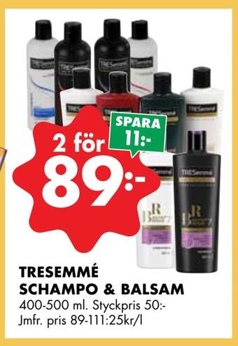 ÖoB Tresemmé schampo & balsam erbjuda