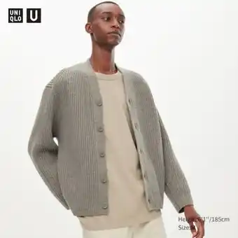 Uniqlo Uniqlo u premium lambswool ribbed v neck cardigan erbjuda