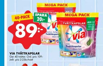 ÖoB Via tvättmedel tabs erbjuda