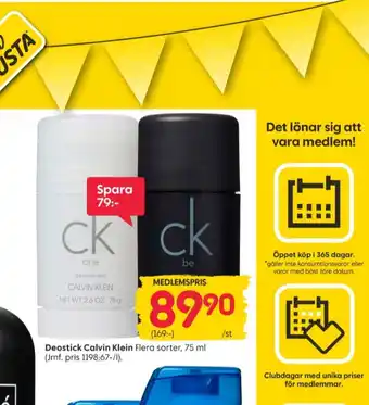 Rusta Calvin klein deodorant erbjuda