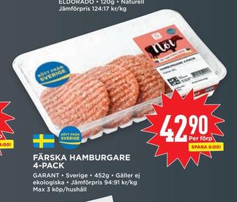 Willys Färska hamburgare 4-pack erbjuda