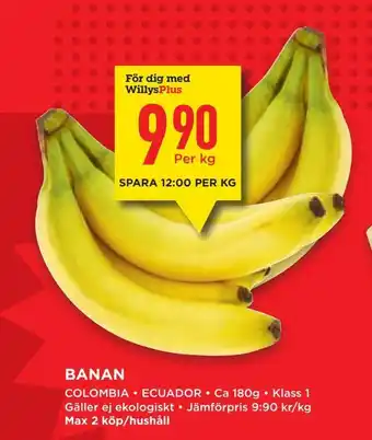 Willys Banan erbjuda