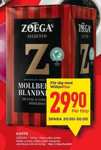 Willys Kaffe erbjuda