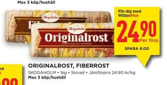 Willys Originalrost, fiberrost erbjuda