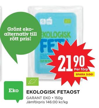 Willys Ekologisk fetaost erbjuda