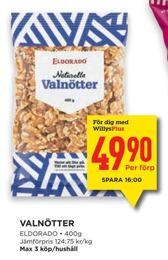 Willys Valnötter erbjuda