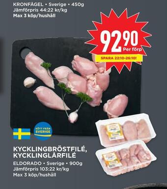 Willys Kycklingbröstfilé, kycklinglårfilé erbjuda