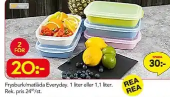 Bo Ohlsson Frysburk/ Matlåda Everyday. 1 liter eller 1.1 Liter erbjuda