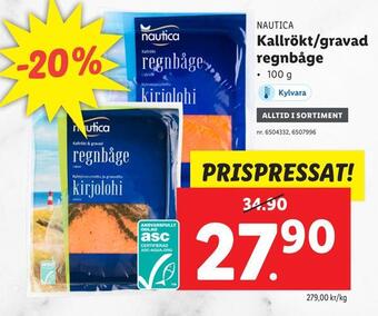Kallrökt/gravad regnbåge
