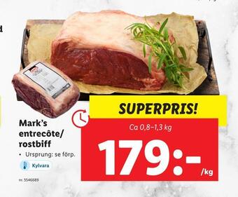 Lidl Mark's entrecôte/ rostbiff erbjuda