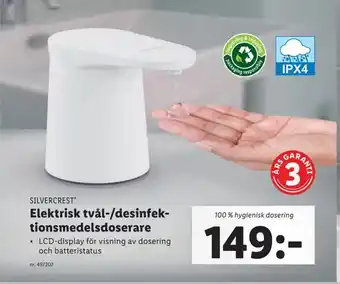 Lidl Elektrisk tvål-/desinfek tionsmedelsdoserare erbjuda