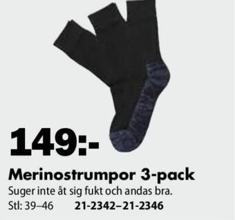 Biltema Merinostrumpor 3-Pack erbjuda