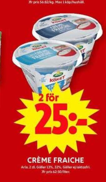 ICA Maxi Arla köket crème fraiche erbjuda