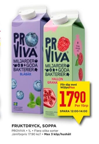Willys Proviva fruktdryck erbjuda
