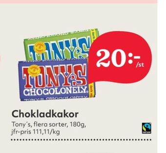 Hemköp Tonys chocolonely chokladkaka erbjuda