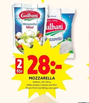 ICA Kvantum Galbani mozzarella erbjuda