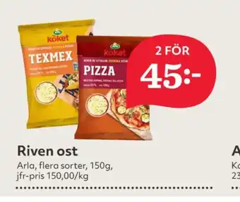 Hemköp Arla köket riven ost erbjuda