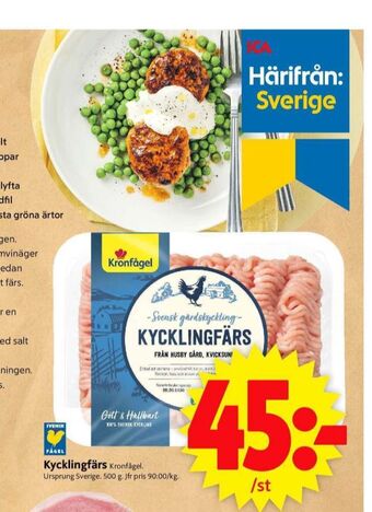 ICA Supermarket Kronfågel kycklingfärs erbjuda