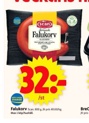 ICA Supermarket Scan falukorv erbjuda