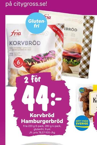City Gross Korvbröd hamburgerbröd erbjuda