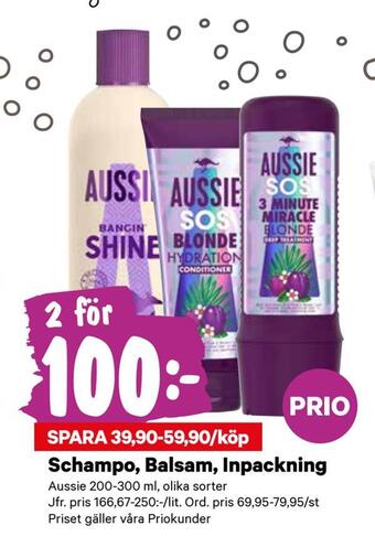 City Gross Schampo, balsam, inpackning erbjuda