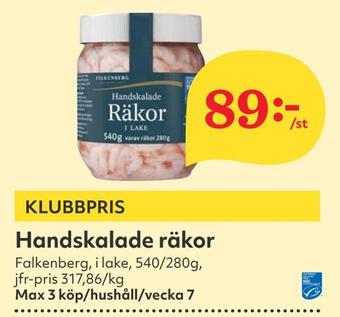 Hemköp Handskalade räkor erbjuda