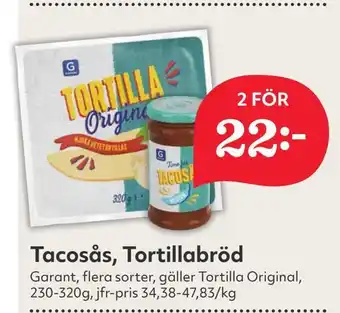 Hemköp Tacosås, tortillabröd erbjuda