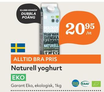 Hemköp Naturell yoghurt erbjuda