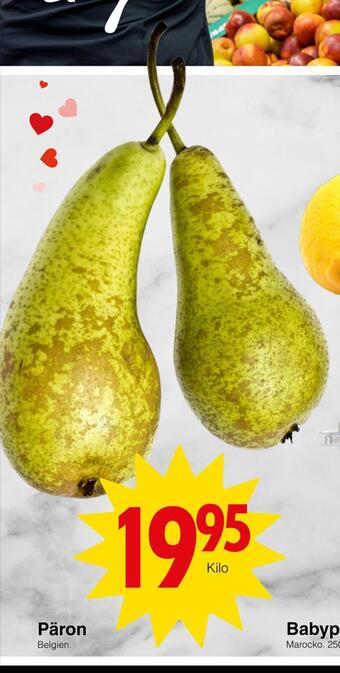 Matöppet Päron erbjuda