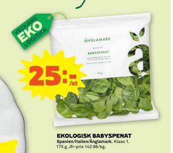 Stora Coop Ekologisk babyspenat erbjuda