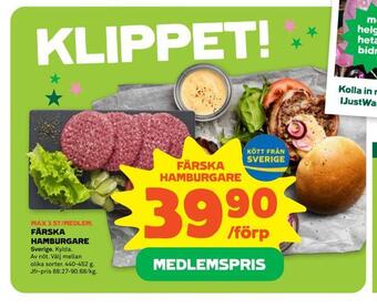 Stora Coop Färska hamburgare erbjuda
