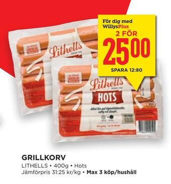 Willys Hemma Grillkorv erbjuda