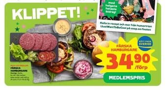Stora Coop Färska hamburgare erbjuda
