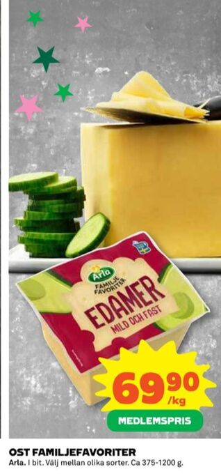 Coop Arla edamer erbjuda